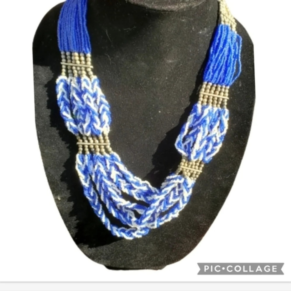Vintage Seedbead Tribal Necklace New